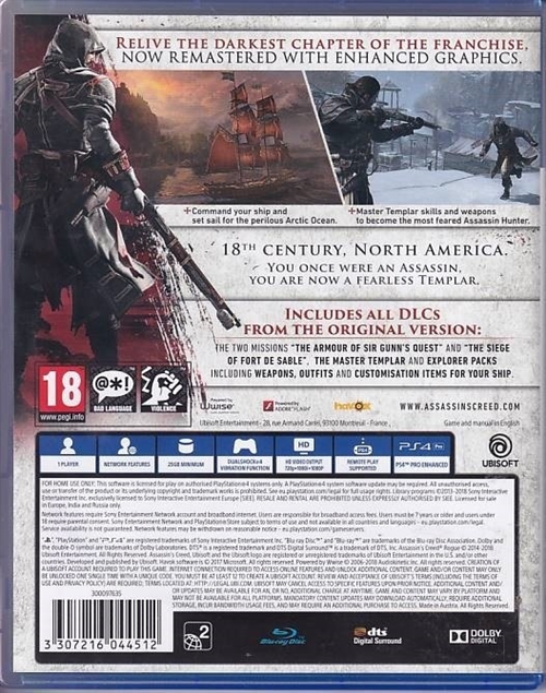 Assassins Creed Rogue Remastered - PS4 (A-Grade) (Genbrug)